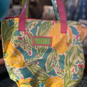 Lilly Pulitzer Vibrant Floral Tote Bag - Pink, Yellow, Green